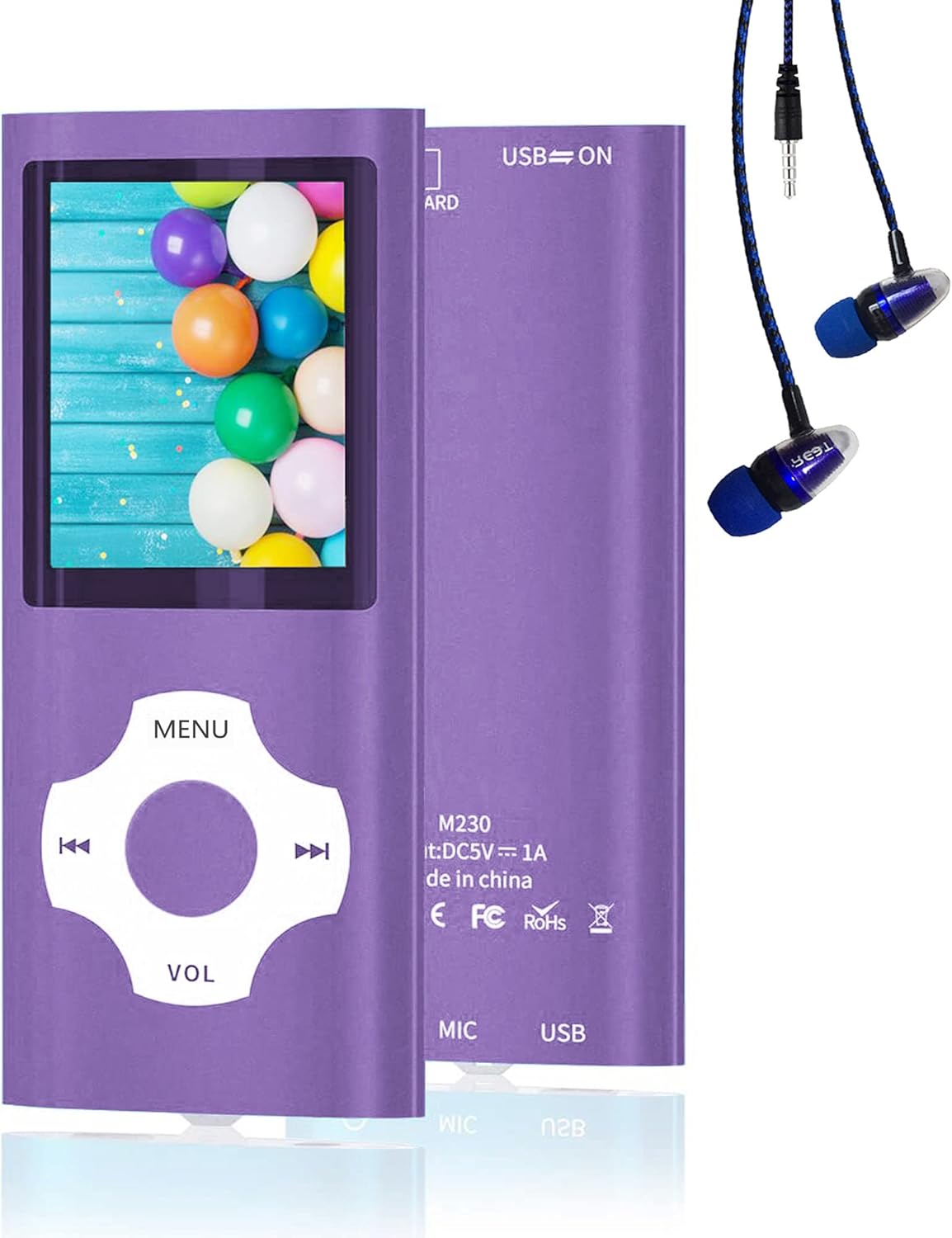 MP3 Player / MP4 Player, Hotechs MP3 Music Player with 16GB Memory SD