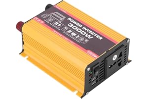 Tbest CAR Inverter 3000W Dual USB AUTO Power Converter Modified SINE Wave Transformer with 2 Ports and AC Outlet for Camping 