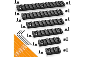 FENTUK Single Keymod Picatinny Rails Set 3 5 7 9 11 13 Slot with 13 T-Nuts & 13 Screws, 3 Allen Wrench - Black