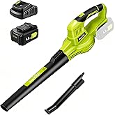 SnapFresh Leaf Blower Cordless with 4.0Ah Battery, 2-Speed Control &amp; 2.7LBS | UL Certificated Battery &amp; Charger, 20V Platform, 50-Min Runtime, 100-Min Charge, Detachable Tube, Electric Leaf Blower 140CFM