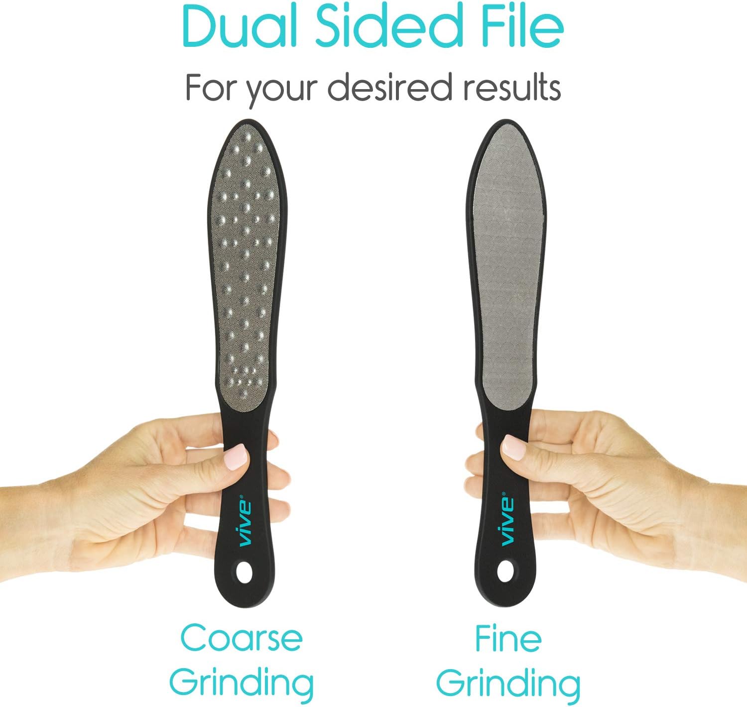 Vive Foot File (3 Pack) - Callus Remover Pedicure Tool Kit for Men, Women Care - Dead Skin Heel Scrub Shaver and Rough Patch Eliminator Remover for Dry and Wet Toe and Feet Peel - Rasp Scrubber Blade: Health & Personal Care