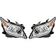 Headery Front Headlight Assembly for 2013-2015Lexus LX570 w/O AFS Model, Left Driver+Right Passenger Side Replacement Xenon Headlamp Chrome Housing w/LED DRL, Front Head Light Lamp Clear Lens