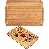 30" Extra Large Bamboo Cutting Boards for Kitchen, Wooden Chopping Board with Juice Groove, Reversible Butcher Block Cutting Board Carving Board for Meat Turkey Veggies, 30 x 20 Inch