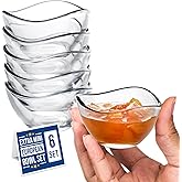 Volarium Mini Glass Prep Bowls Set of 6, 2 1/4 oz LEAD & CADMIUM FREE, Small Glass Spice Bowls for Cooking, Mise en Place, Finger Sauces, Tiny Ingredient, Transparent, Dishwasher & Microwave Safe