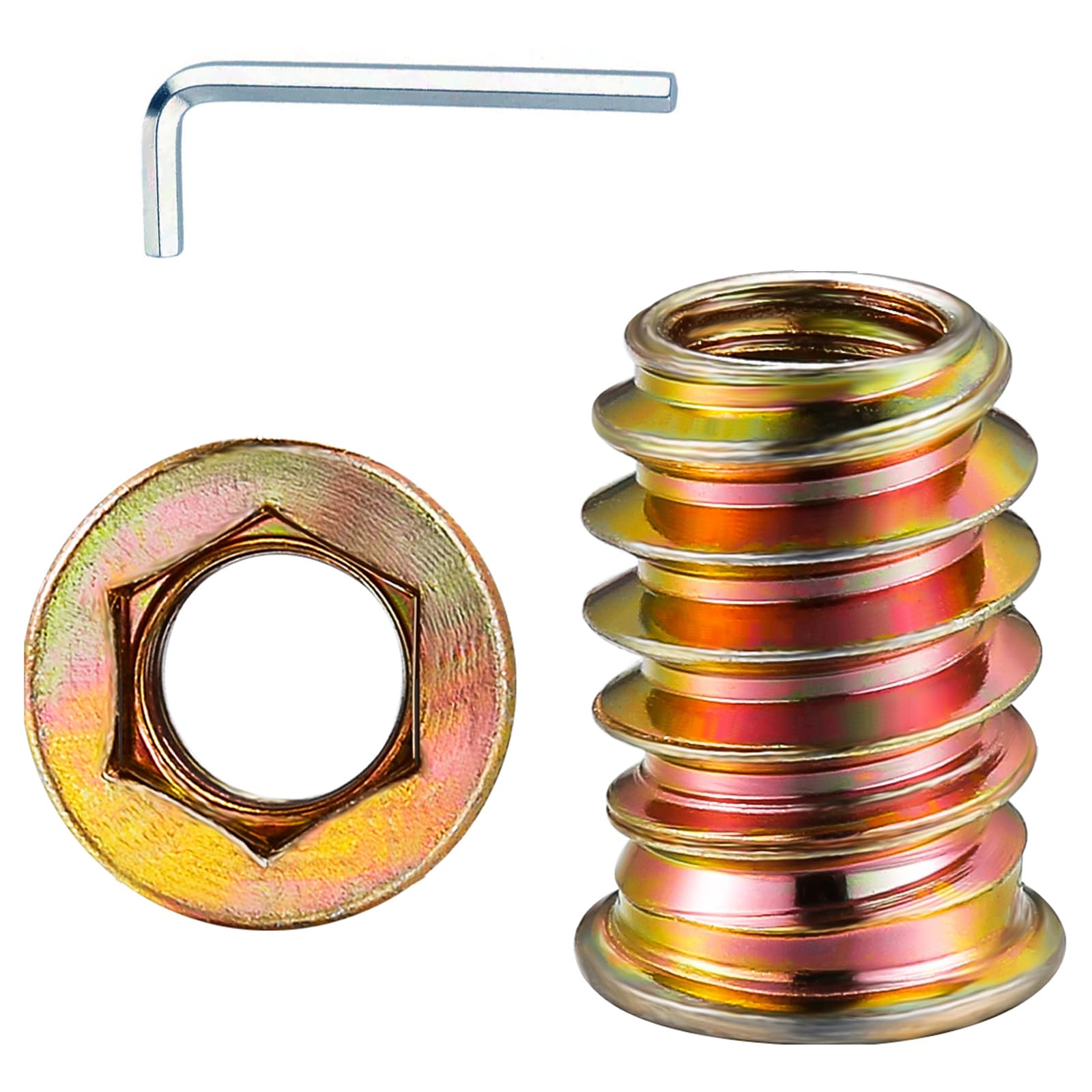 Wensilon 5/16”-20 100Pcs Threaded Insert for Wood