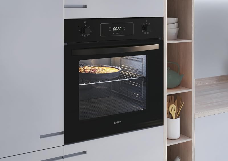 Idea FIDCP N625 L, Horno Multifunción, 70L, 2 Bandejas y 1 Rejilla, Ventilador Radial, Limpieza Aquactiva, Convección + Ventilador, 8 Funciones, Mandos Push&Pull, Puerta Doble Cristal, Negro
