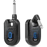 EX-GEAR Wireless Guitar System 2.4GHz, 48kHz/24Bit for Electric Guitar Bass | <5ms Ultra-Low Latency, 164ft Range, 4 Channels, Plug &amp; play, Rechargeable Wireless Guitar Transmitter Receiver