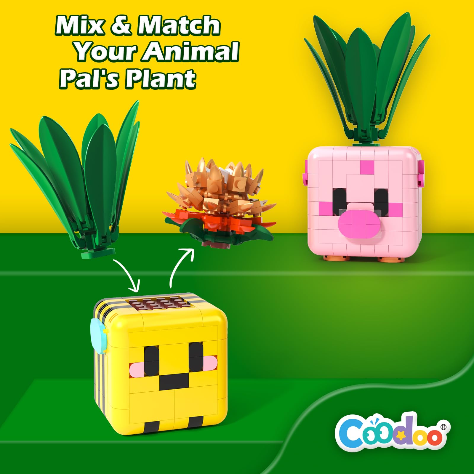 Plants Pflanzliche Botanik Bausteine - Kompatibel mit Lego Botanicals Pflanzen für Jungen & Mädchen als kreative Schreibtisch Bonsai Deko Ration, Weihnacht Geburtstags Geschenke für Mädchen 6