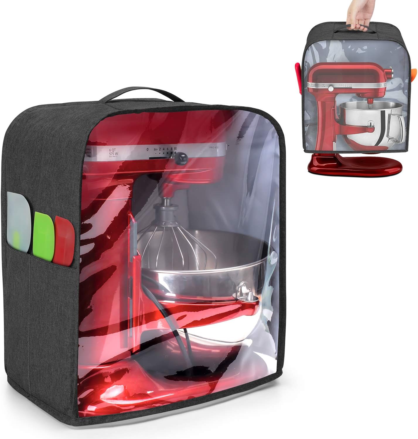 Luxja Clear Front Panel Dust Cover Compatible with 68 Quart KitchenAid