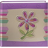 Pioneer Photo Albums 200-Pocket 3-D Striped Flower Applique Cover Photo Album, 4 by 6-Inch, 9.5inchesx9.25inchesx2inches