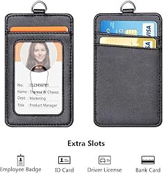 Leather Badge Holder and Adjustable Retractable