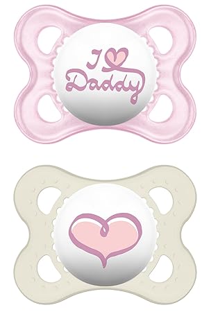 MAM Babyartikel 67633800 Original Silikon I love Daddy, girl, 0 - 6 Monate, Doppelpack