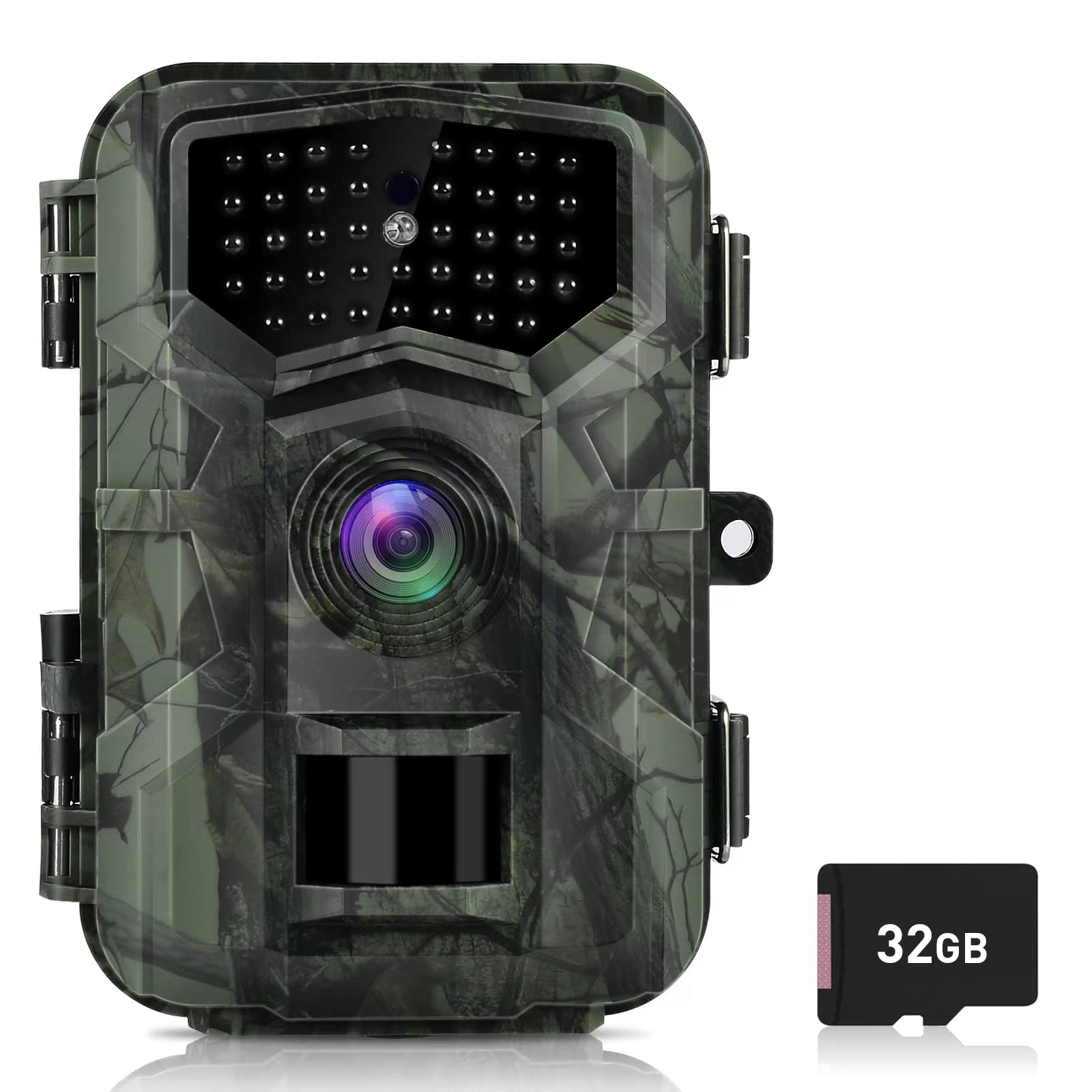 VANBAR Wildlife Camera 32MP 1080P HD Trail Camera 40pcs 940nm IR LEDs Night Vision Motion Detector 0.2s Fast Trigger Speed IP66 Waterproof Night Vision Hunting Cam with 32G Memory Card