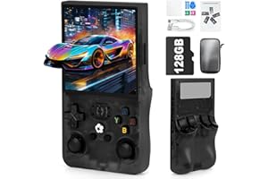 Rhesusco R36MAX Retro Video Game Console - Portable Console with 4.0-Inch HD Screen,128G TF Card,Support 22000+Classic Games,