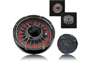FLUEFOWL G20 Roulette Dice Spinner for DND Dice Set, 7-in-1 Dragon Metal D&D Dice with Gift Case for Dungeons and Dragon Game, RPG Role Playing Table Game Gifts (Black-red)