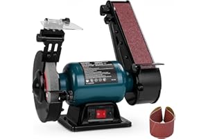 GRETEEFOR 6" Bench Grinder & 2" x 27" Belt Sander Combo, 2.5A Induction Motor Grinder Sander for Sharpening, Knife Making, Woodworking, Ideal for DIY & Home Use