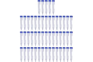 Antrader Centrifuge Tubes 10mL,Conical Tubes Sterile 50 PCS with Screw Caps,Plastic Container with with Graduated and Write Marks(Blue)
