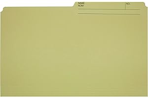 Hilroy Recycled File Folders, Legal Size, 9.5 Point, Half Cut, Reversible, Manila, 100 Count (65961)