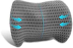 sproerden Lumbar Support Pillow, Ergonomic - Memory Foam Lumbar Support Pillow for Lower Back Pain Relief for Car Seats, Office Chairs, Gaming Consoles, Sofas, Recliners and Beds (Gray)
