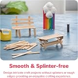 Gusto 1000 Count 4.5 Inch Wooden Sticks Multi-Purpose Crafts Ice Tongue view 3