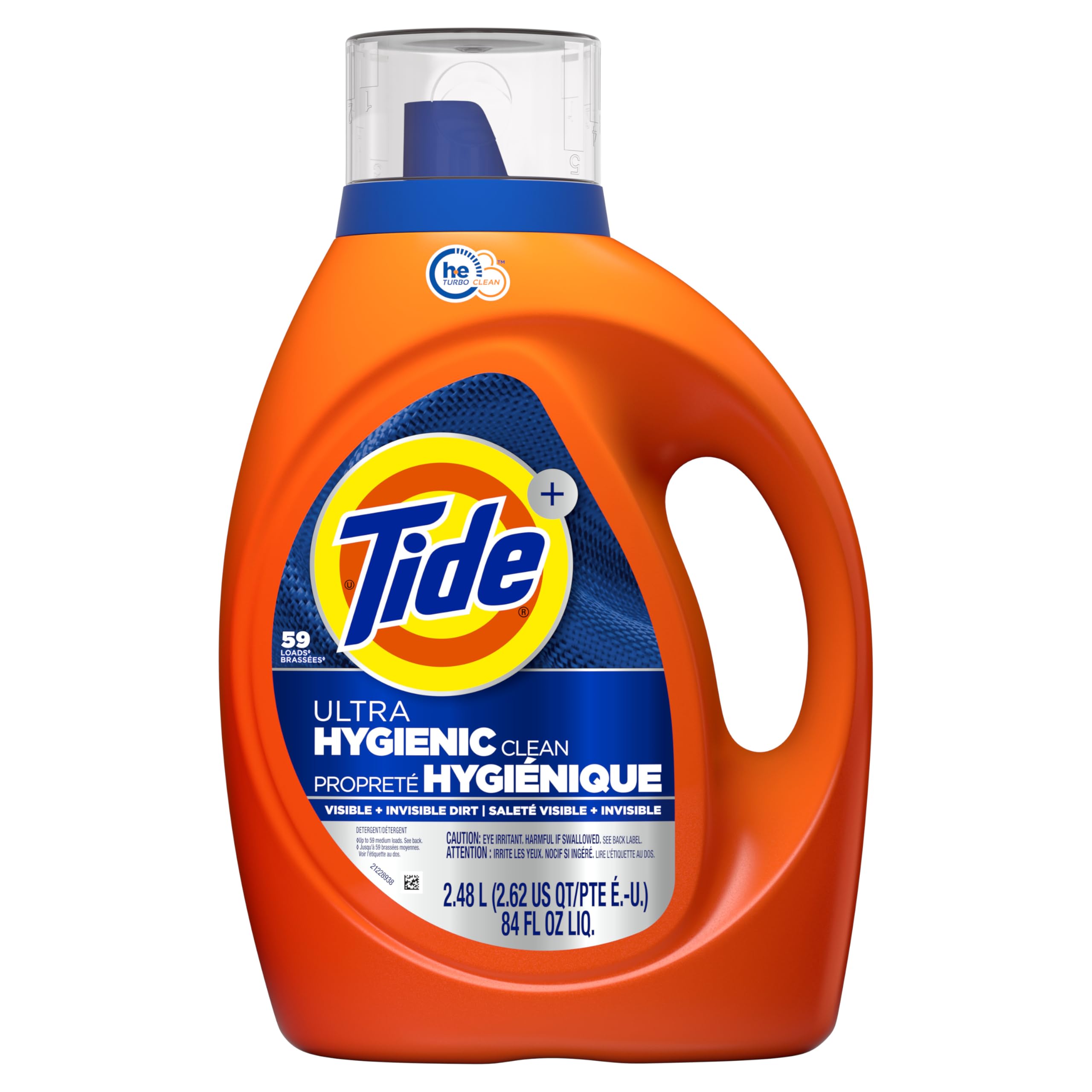 Tide Hygienic Clean Heavy 10X Duty Laundry Detergent Liquid Soap, Original Scent, HE Compatible, 59 Loads, 84 fl oz