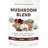 Cherie Sweet Heart 7 Mushroom Extract Powder – USDA Organic Superfood Blend with Lion's Mane, Reishi, Cordyceps, Maitake, Shiitake, Turkey Tail & Chaga – Vegan, Non-GMO, Gluten-Free – 3.5 oz
