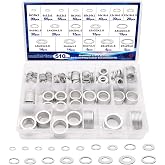 maierke 510PCS Crush Washer Oil Drain Plug,18 Sizes Aluminum Oil Drain Plug Gasket Assortment,Automotive Engine Crush Washers (M6 M8 M10 M12 M14 M16 M18 M20 M22 M24)