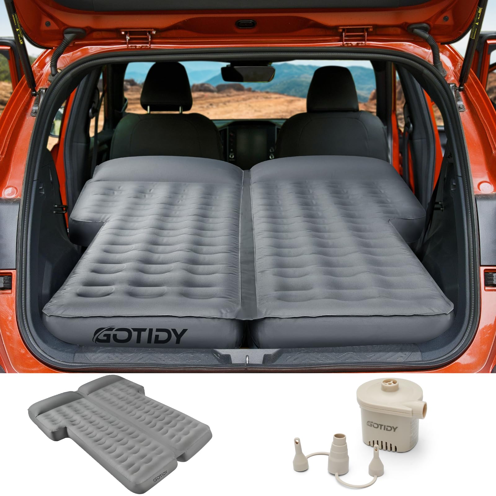Photo 1 of GOTIDY SUV Air Mattress for Car Camping, 300D Oxford Fabric Air Mattress for Subaru, Car Air Pump, Quick Setup - Extra Thick Design SUV Mattress for Subaru Tesla Honda CRV Toyota RAV4 & Large SUVs
