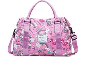 NWLR Travel Duffle Bag Weekender Overnight Bag Gym Tote with Dry and Wet Separated Pocket for Women Girls Shoulder Workout Duffel Bag Water Resistant (rainbow unicorn)