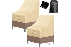 SHOUKEN 2 Pack Patio Chair Cover, Outside Lounge Deep Seat Cover, Heavy Duty and Waterproof Outdoor Lawn Patio Furniture Covers,Waterproof Clearance,Sunscreen, waterproof, snowproof (S Size -2 Pack)