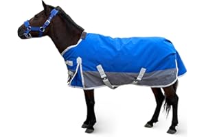 ZRSCHYG Pony Foal Yearling Miniature Horse Blanket for Winter | Donkey Blankets for Winter | Medium Weight Turnout Blanket | Waterproof| 1200 Denier | Blue Grey | 55 Inch