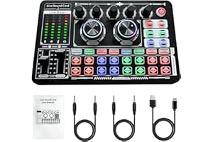 KILOGOGRAPH Podcast Sound Board - Music Sound Mixer with Effects, Audio Interface for PC Mac iPhone Android, Sound Card for Streaming Recording, DJ Mixer for Beginners (F999 Classic)