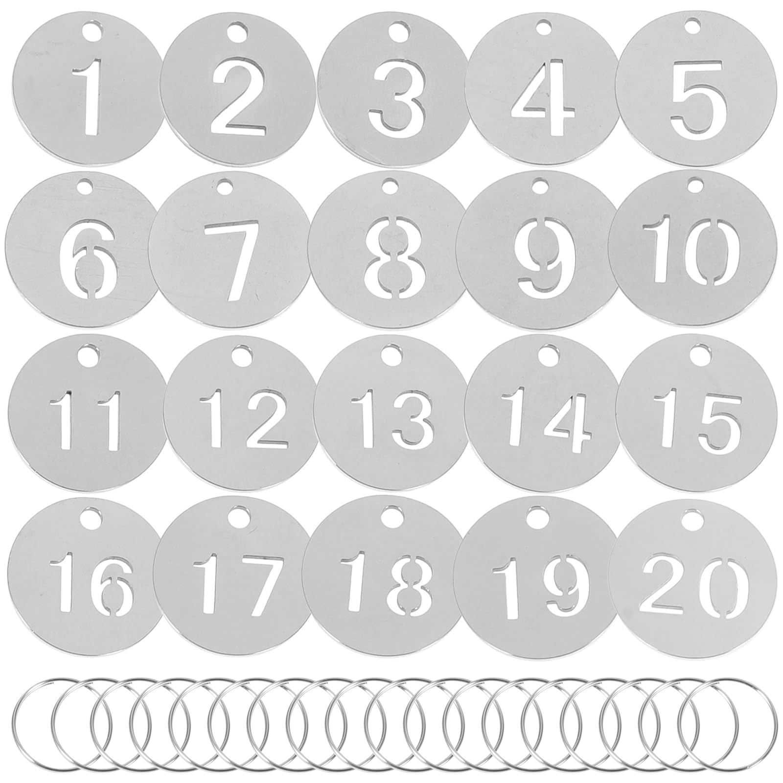 Ciieeo 100 pcs Stainless Steel Key Tags with Labels Id Tags for Luggage Keys and Organizing Stainless Steel Key Identification Tags