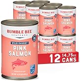 Bumble Bee Wild Caught Pink Salmon with Skin &amp; Bones, 14.75 oz (Pack of 12) | 18g Protein per Serving, Omega-3 Rich, Gluten Free, Keto &amp; GLP-1 Friendly