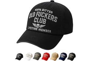 CHXONEY Old Fuckers Club-Vintage Baseball Cap, 100% Bitter Lifetime Member Vintage Cotton Baseball Cap