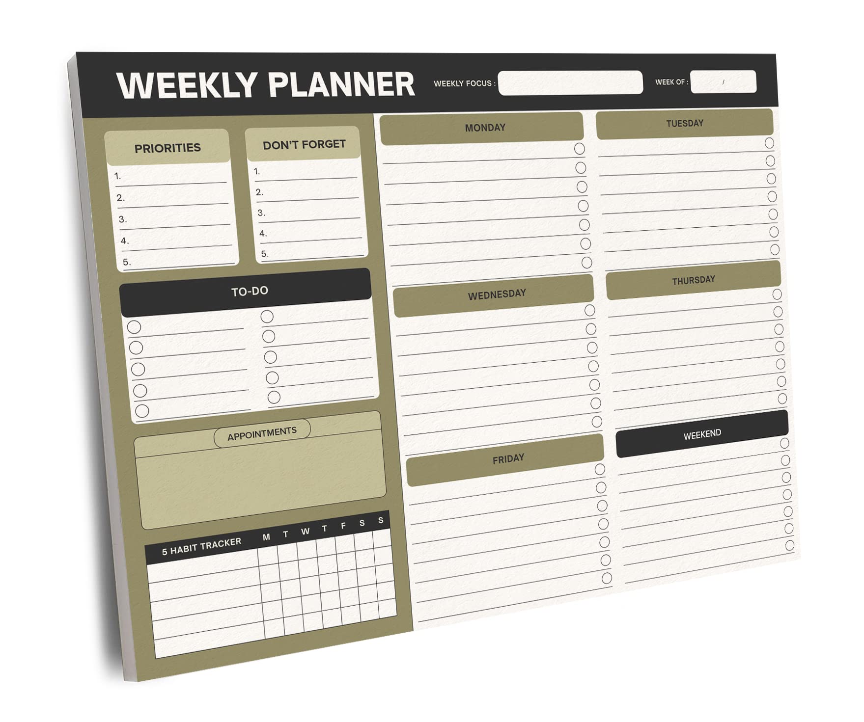 Photo 1 of I Know Collection Weekly Planner Notepad - Weekly To Do List Notepad - Desk Planner with Space for Daily Schedule, To Do List, and Habit Tracker - Academic Planner Notebook- Daily Work Planner, Productivity Planner