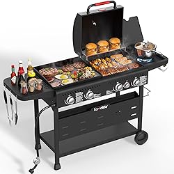 Laudlife Griddle Grill Combo with Side Burner, 702