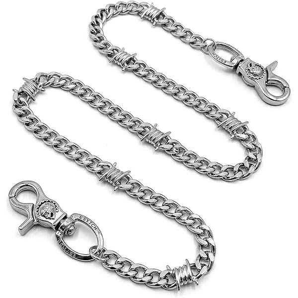 Amazon.com: RayWallet Sterling Silver Slash Skull Wallet Chains
