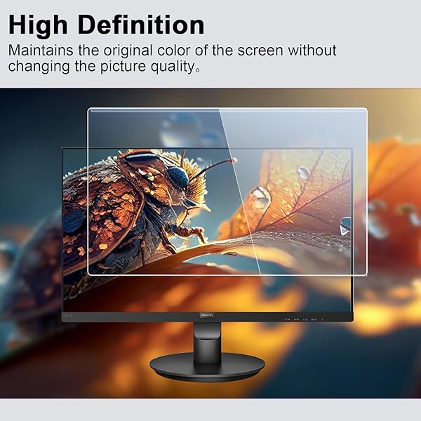 BSPROTE 27-28 INCH BLUE LIGHT FILTER FOR COMPUTER MONITOR, COMPUTER SCREEN BLUE LIGHT BLOCKER PANEL (24.8”X14.6”) FOR WIDESCREEN DESKTOP LCD TV PC MONITOR, HD NOT ANTI-GLARE