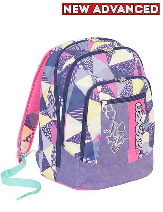 title=Zaino scuola advanced SEVEN- FANCY- Viola Rosa- 30 LT- inserti rifrangenti