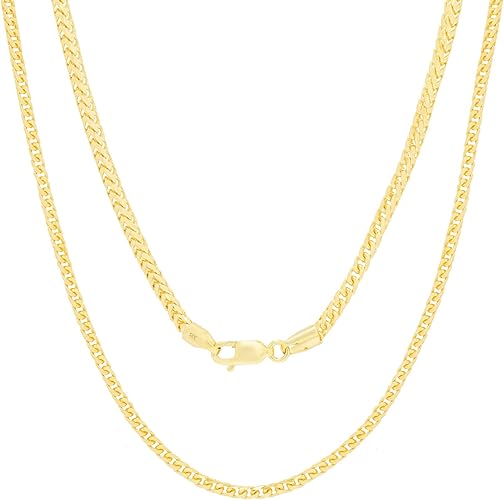 Amazon Nuragold 14kイエローゴールド 2 7mm ソリッドフランコウィートスピガ フォックステイル チェーンネックレス メンズ ジュエリー ロブスターロック 16インチ 18インチ インチ 22インチ 24インチ 26インチ 28インチ 30インチ イエロー ネックレス 通販
