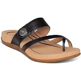 Aetrex Izzy Memory Foam Footbed Faux Leather Adjustable Slide Orthopedic Sandals for Women - Pressure Relief Pain Arch Support Sandals Women's