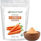 Z Natural Foods Organic Carrot Powder, Natural Superfood Powder for Vision and Heart Health, Great in Juices, Smoothies, and Recipes, Non-GMO, Vegan, Gluten-Free, Kosher, 1 lb.