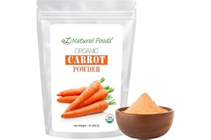 Z Natural Foods Organic Carrot Powder, Natural Superfood Powder for Vision and Heart Health, Great in Juices, Smoothies, and Recipes, Non-GMO, Vegan, Gluten-Free, Kosher, 1 lb.