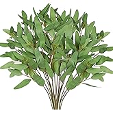 Faux Eucalyptus Stems Willow Eucalyptus Leaves 31.4” Faux Greenery 6 Branches Artificial Greenery Stems for DIY Bouquet Arrangements Centerpieces Shower Decorations-Artificial Eucalyptus Stems
