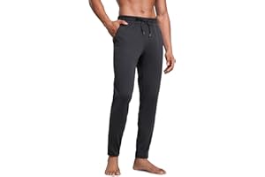 CRZ YOGA Cloud Jersey Lightweight Sweatpants for Men 30" - Workout Casual Lounge Open Bottom Pants with Zipper Pockets
