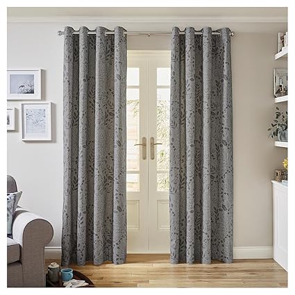 New Tesco Florence Lined Eyelet Curtains 66 X 54 Grey Amazon