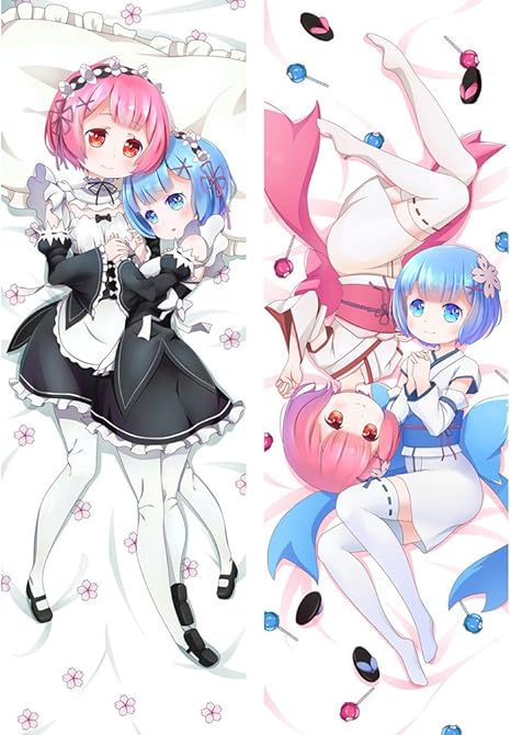 Amazon Com Ttydj Rem And Ram Re Zero Anime Hugs Pillow Invisible Zipper Soft And Comfortable Oversized Natural Velvet Pillowcase 1 X 40cm 47 2in X 15 7in Home Kitchen