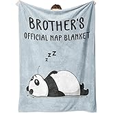 musaecoin Gifts for Brother Blanket, Brother Gifts from Sister, Funny Birthday Fathers Day Christmas Graduation Presents for Adult Brothers, Soft Flannel Throw Blanket 60" x 50"