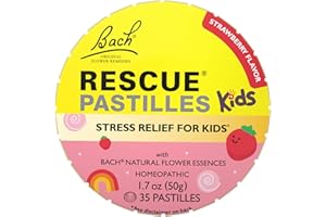 RESCUE Kids Pastilles, Natural Strawberry Flavor, Stress Relief for Children, Calming Aid, Homeopathic, Flower Essences